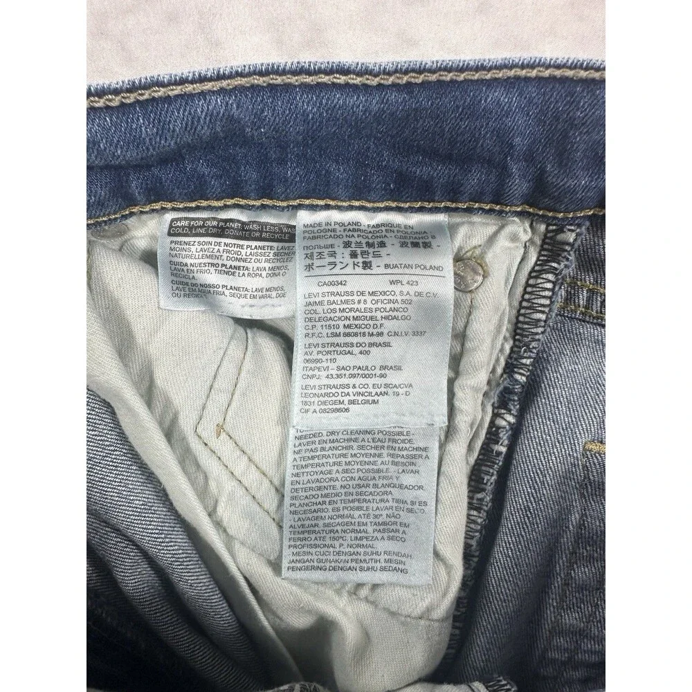 Levi’s 513 Slim Straight Jeans Mens 33x30 Blue Medium Wash Denim Fade